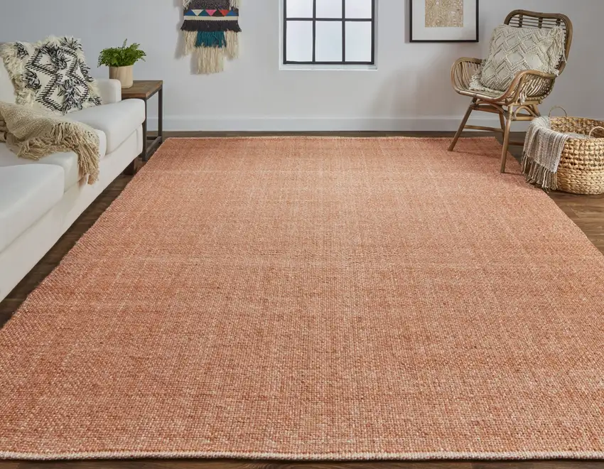 Orange Hand Woven Area Rug Photo 4