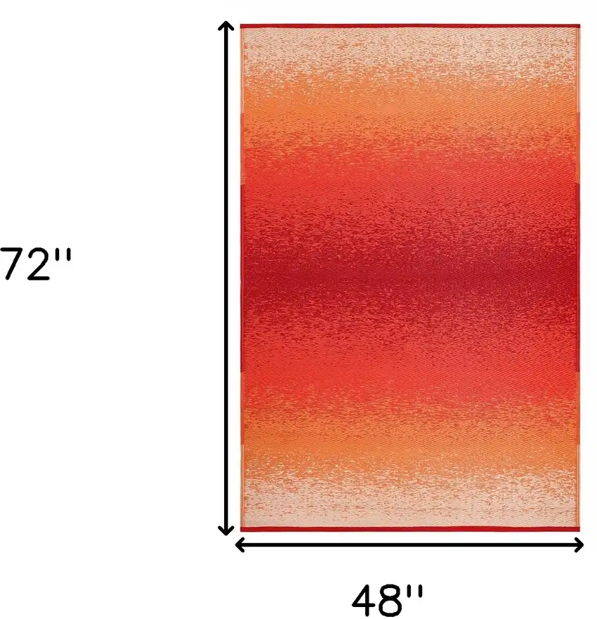 Orange Indoor Outdoor Area Rug Photo 3