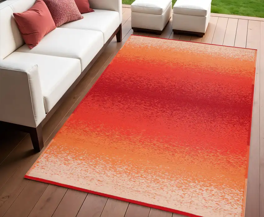 Orange Indoor Outdoor Area Rug Photo 1