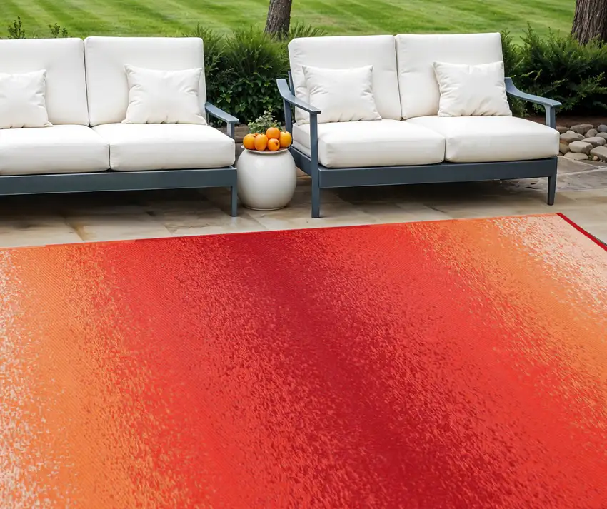Orange Indoor Outdoor Area Rug Photo 1