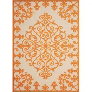 Photo of Orange Medallion Indoor Outdoor Area Rug