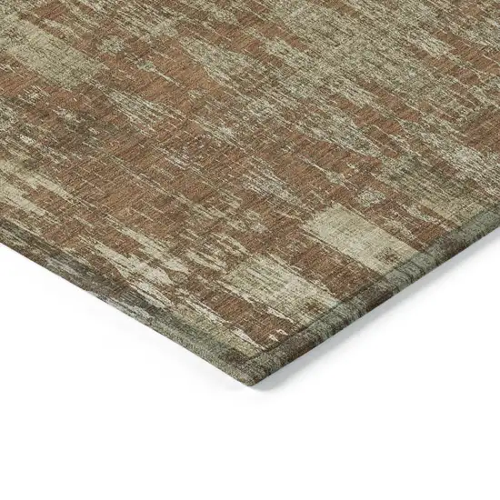Orange Moroccan Washable Non Skid Indoor Outdoor Area Rug Photo 5