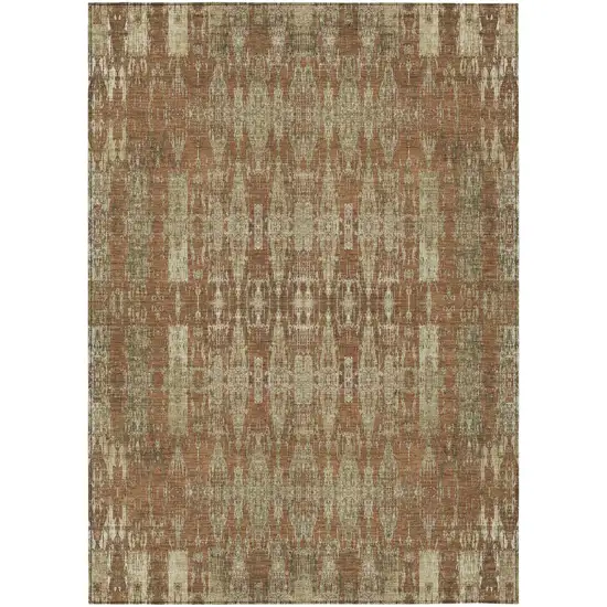 Orange Moroccan Washable Non Skid Indoor Outdoor Area Rug Photo 2