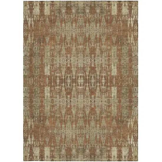 Orange Moroccan Washable Non Skid Indoor Outdoor Area Rug Photo 6