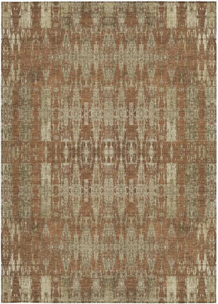 Orange Moroccan Washable Non Skid Indoor Outdoor Area Rug Photo 6
