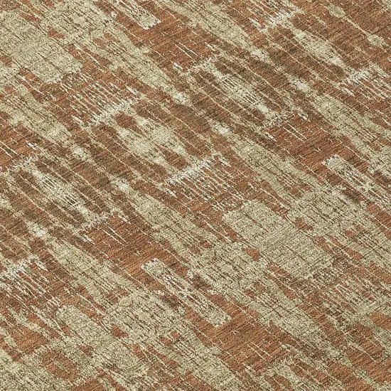 Orange Taupe And Beige Moroccan Washable Indoor Outdoor Area Rug Photo 7
