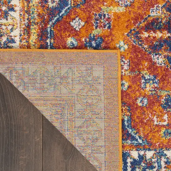 Orange Oriental Power Loom Area Rug Photo 6