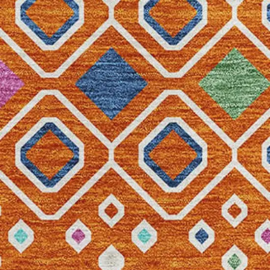 Orange Purple And Blue Southwestern Washable Area Rug With UV Protection Photo 4