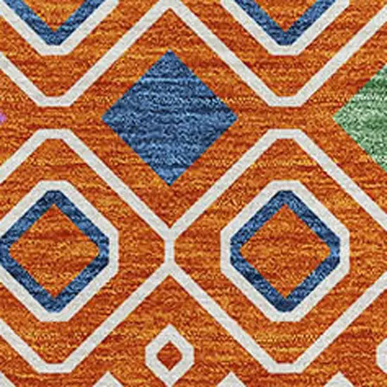 Orange Purple And Blue Southwestern Washable Area Rug With UV Protection Photo 3