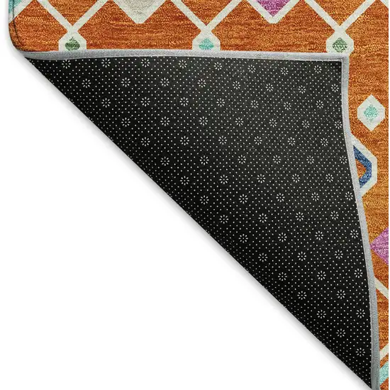 Orange Purple And Blue Southwestern Washable Area Rug With UV Protection Photo 7