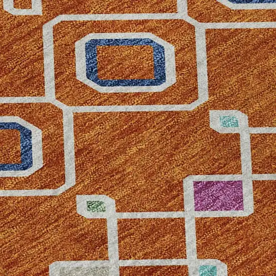 Orange Purple And Blue Southwestern Washable Area Rug With UV Protection Photo 2
