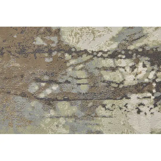 Beige Bronze And Black Abstract Area Rug Photo 8