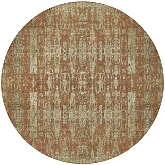 Orange Round Moroccan Washable Non Skid Indoor Outdoor Area Rug Photo 4