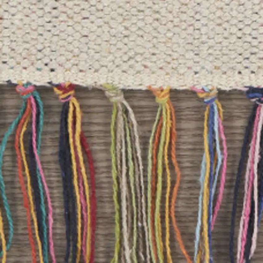 Orange Southwestern Handmade Area Rug With Fringe Photo 3