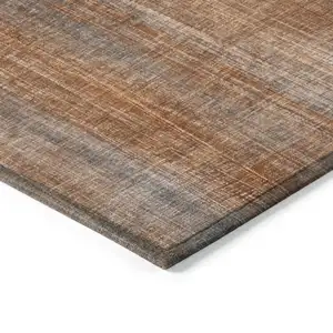 Photo of Orange Striped Washable Non Skid Indoor Outdoor Area Rug