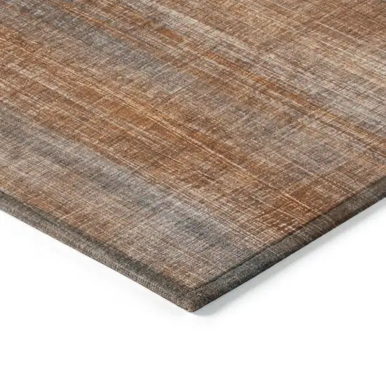 Orange Striped Washable Non Skid Indoor Outdoor Area Rug Photo 6