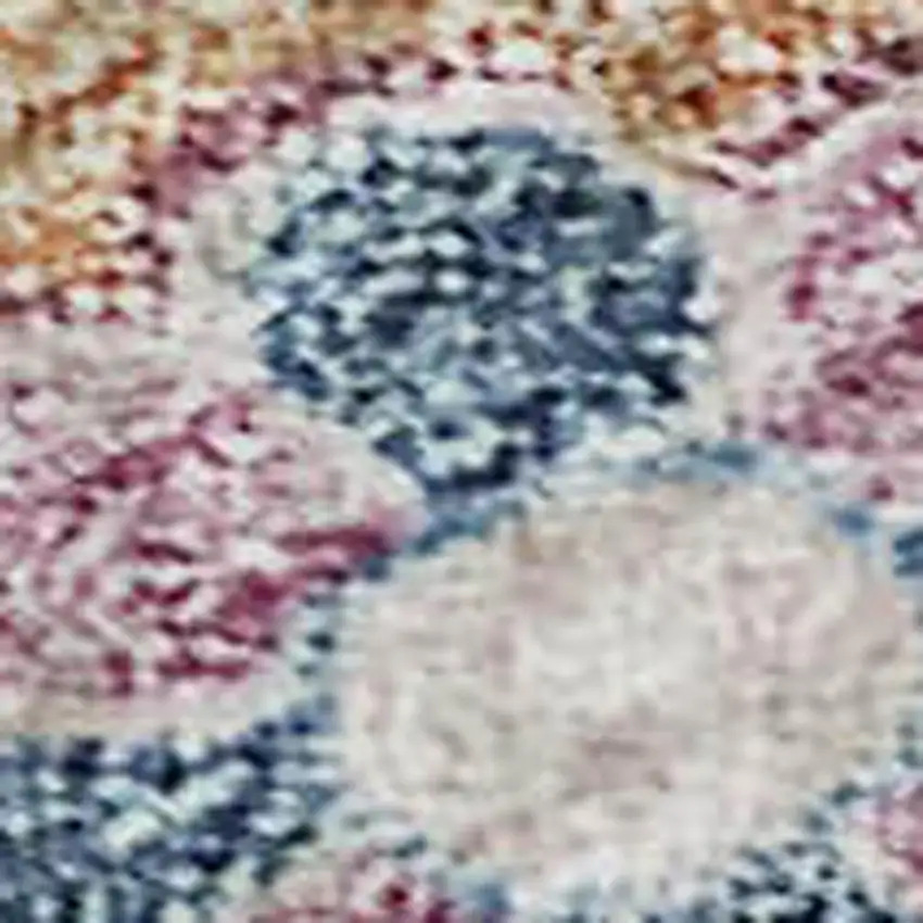 Orange Teal And Pink Floral Washable Area Rug With UV Protection Photo 2