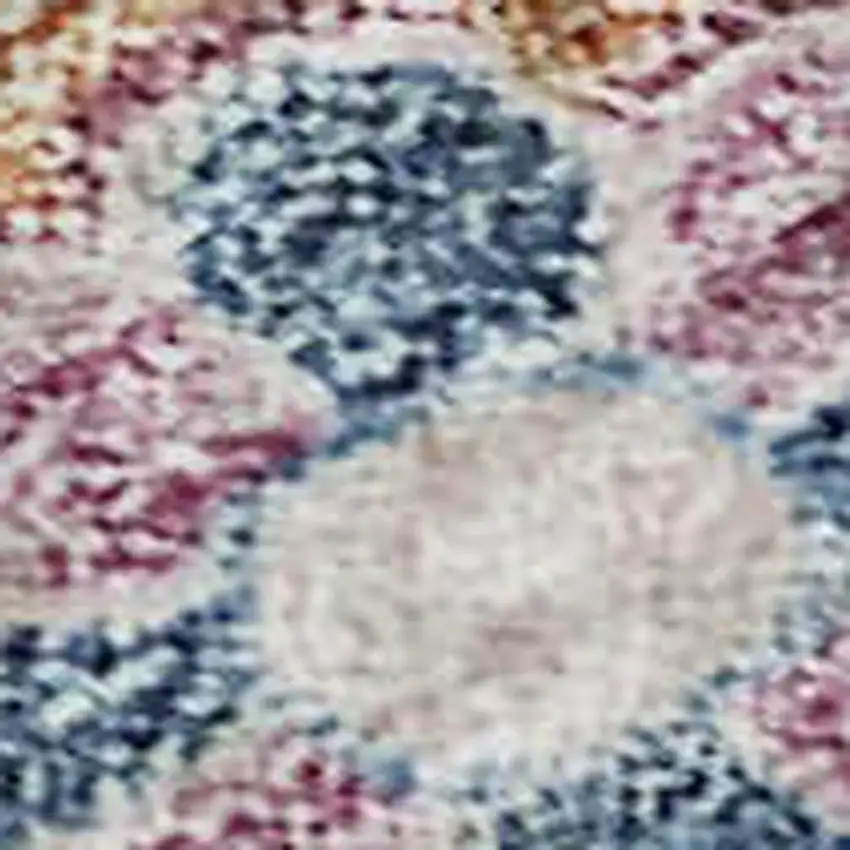 Orange Teal And Pink Floral Washable Area Rug With UV Protection Photo 2