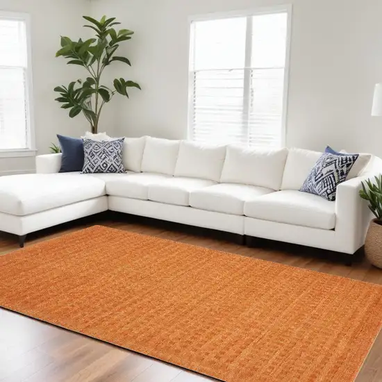 Orange Wool Area Rug Photo 1