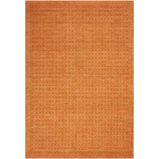 Orange Wool Area Rug Photo 2