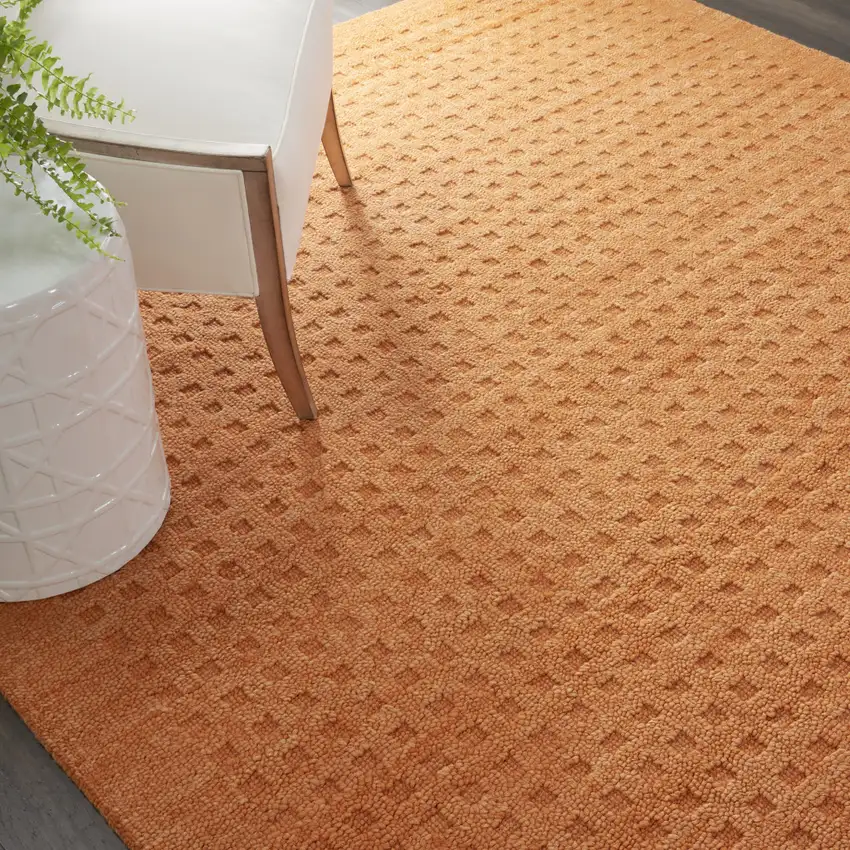 Orange Wool Area Rug Photo 6