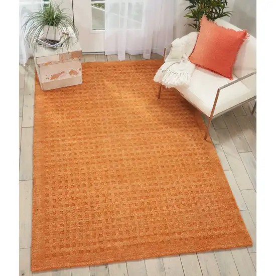 Orange Wool Area Rug Photo 5