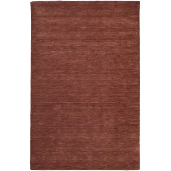 Orange Wool Hand Woven Area Rug Photo 5