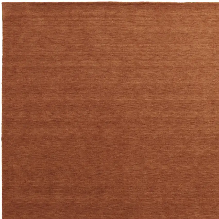 Orange Wool Hand Woven Area Rug Photo 6