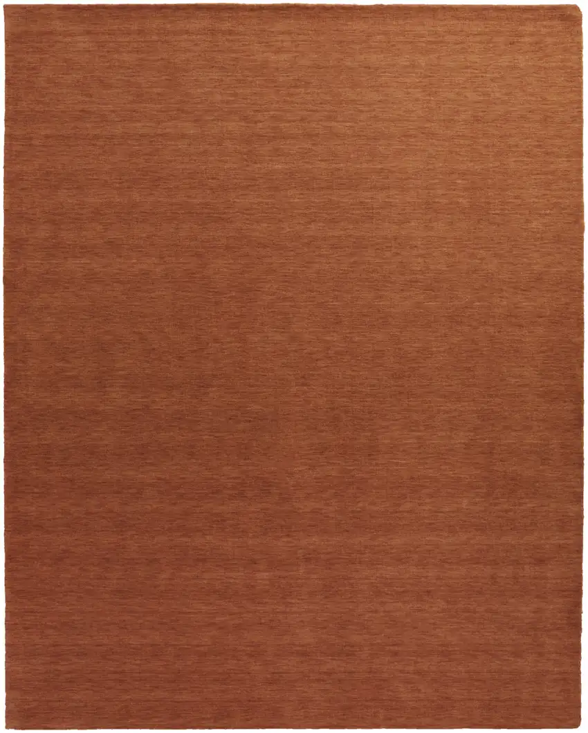 Orange Wool Hand Woven Area Rug Photo 1