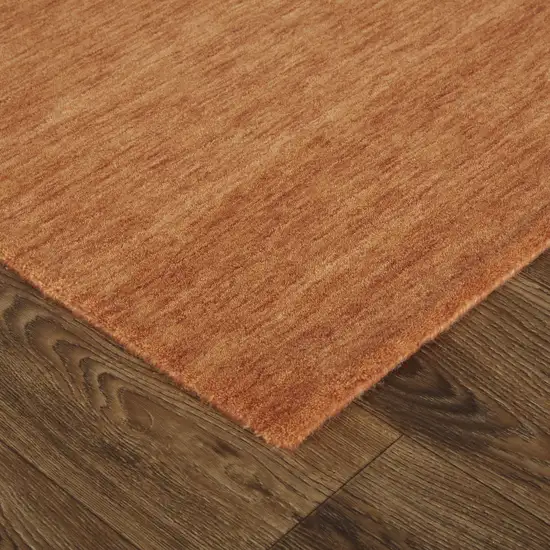 Orange Wool Hand Woven Area Rug Photo 9