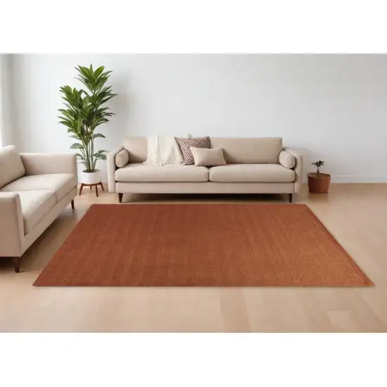 Orange Wool Hand Woven Area Rug Photo 2