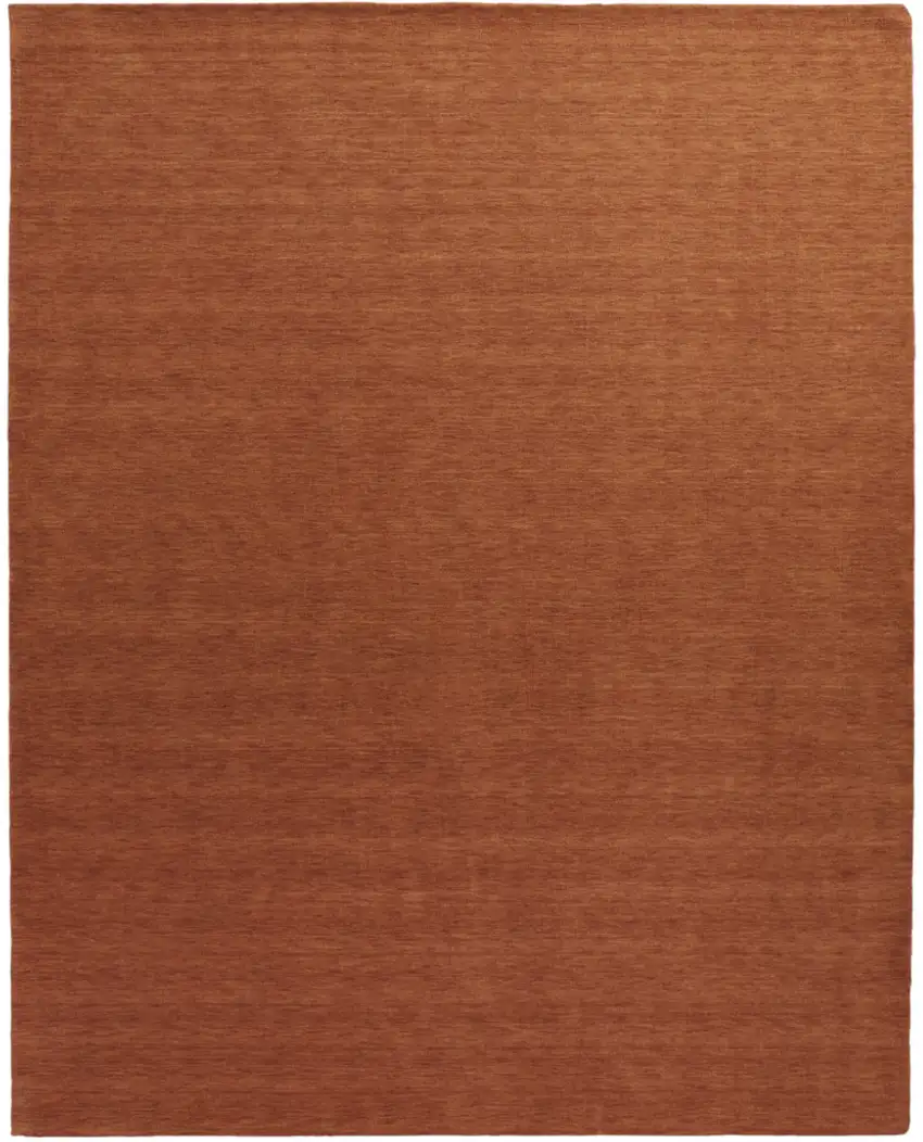 Orange Wool Hand Woven Area Rug Photo 1