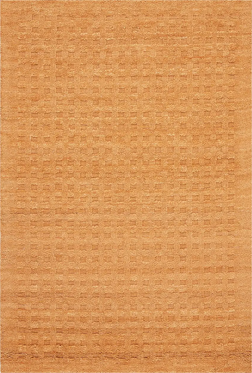 Orange Wool Shag Handmade Area Rug Photo 8