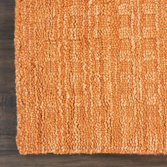 Orange Wool Shag Handmade Area Rug Photo 9