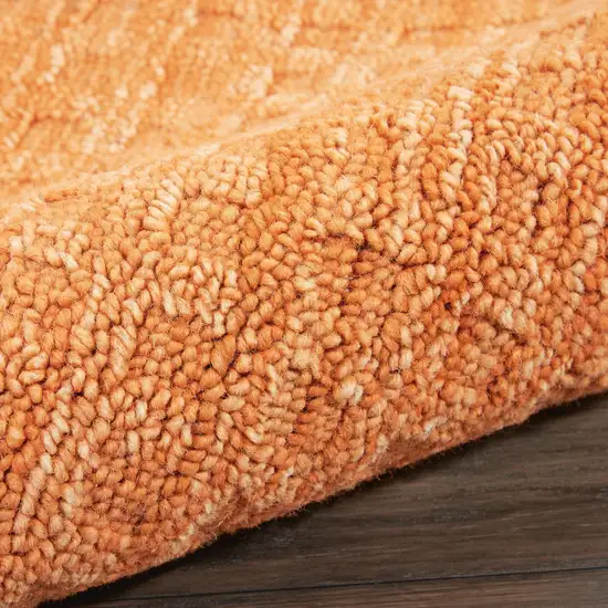 Orange Wool Shag Handmade Area Rug Photo 9