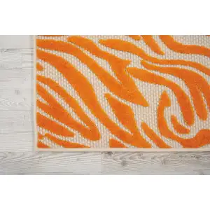 Photo of Orange Zebra Pattern Indoor Outdoor Area Rug
