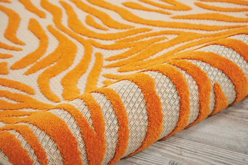 Orange Zebra Pattern Indoor Outdoor Area Rug Photo 2