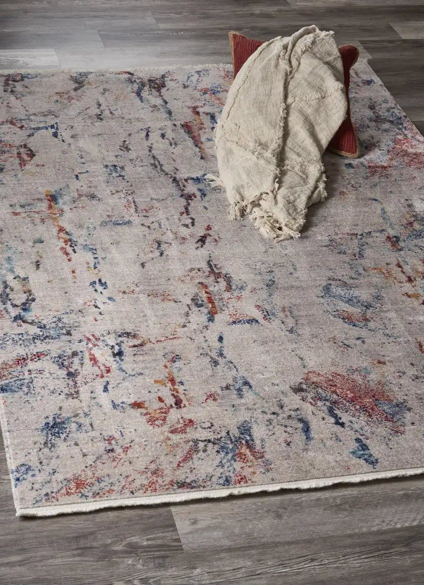 Orange and Ivory Medallion Area Rug Photo 7