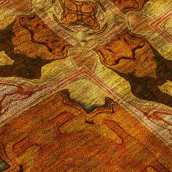 Orange and Rust Floral Medallion Washable Non Skid Indoor Outdoor Area Rug Photo 8