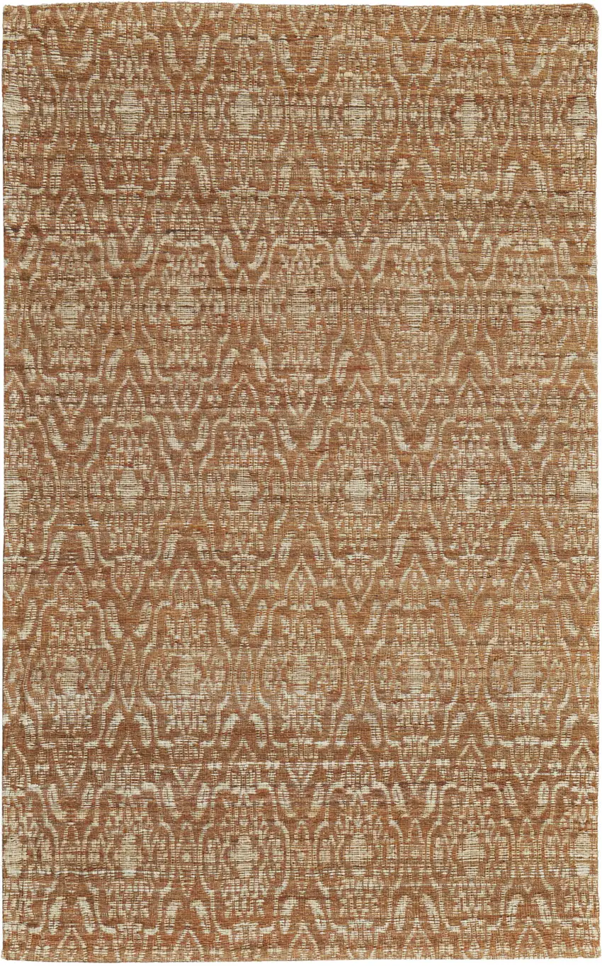 Orange and Tan Geometric Hand Woven Area Rug Photo 2