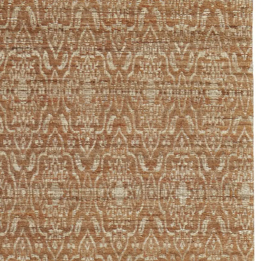 Orange and Tan Geometric Hand Woven Area Rug Photo 5