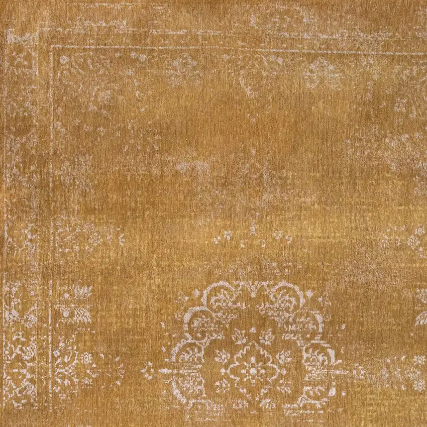 Orange and White Medallion Non Skid Area Rug Photo 5