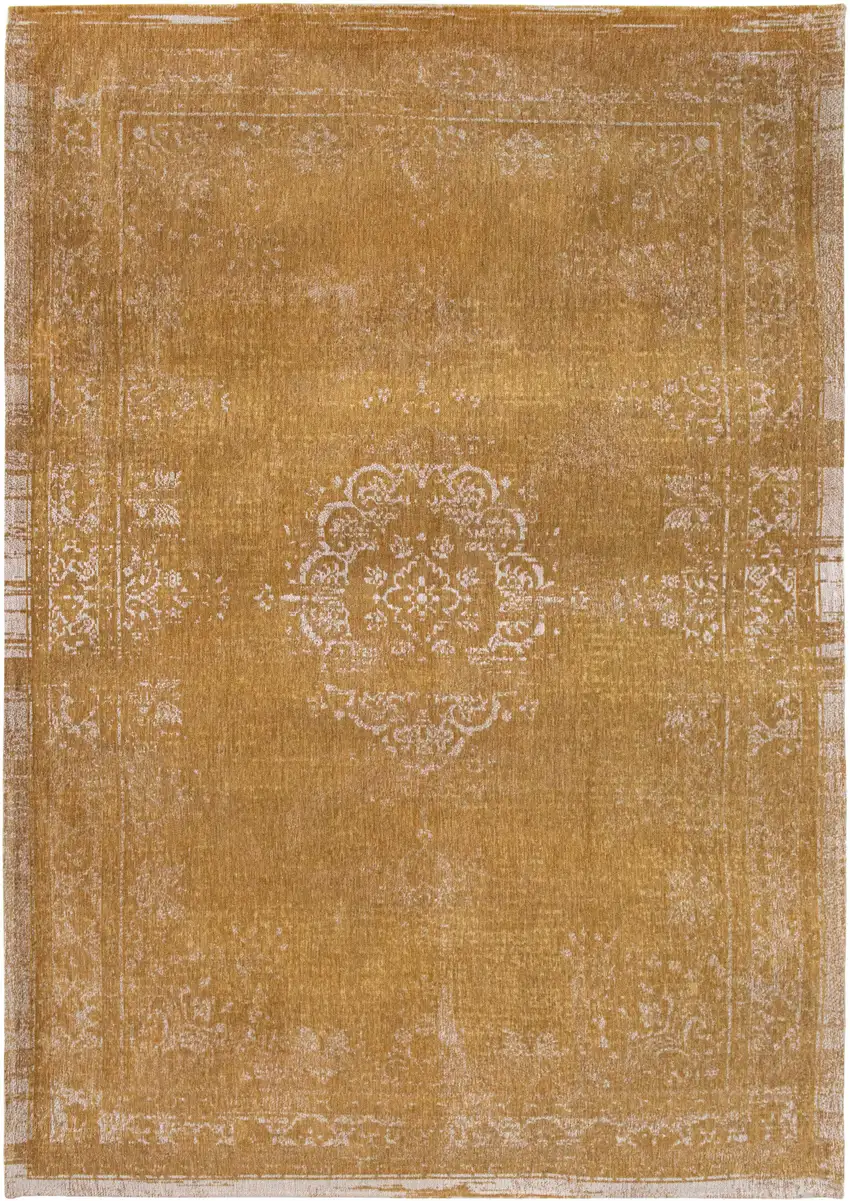 Orange and White Medallion Non Skid Area Rug Photo 2
