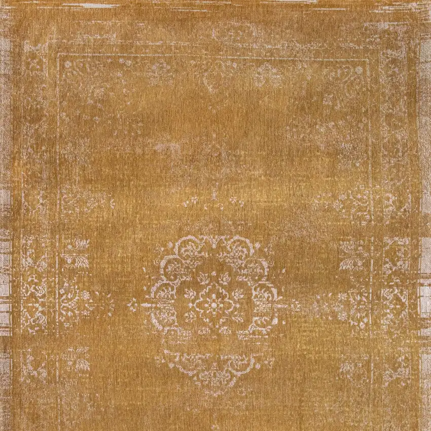 Orange and White Medallion Non Skid Area Rug Photo 6