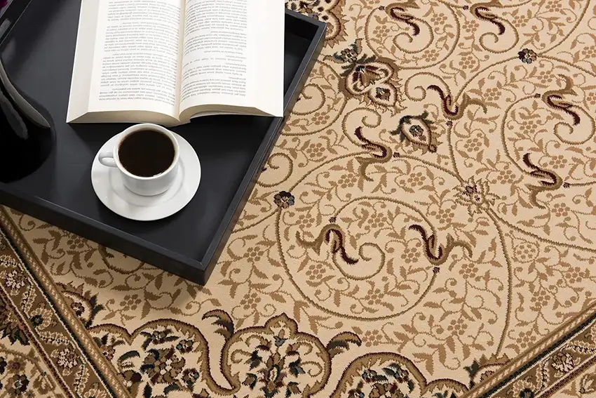 Oriental Medallion Stain Resistant Area Rug Photo 4