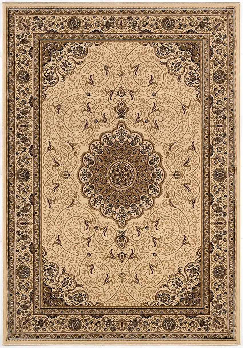 Oriental Medallion Stain Resistant Area Rug Photo 1