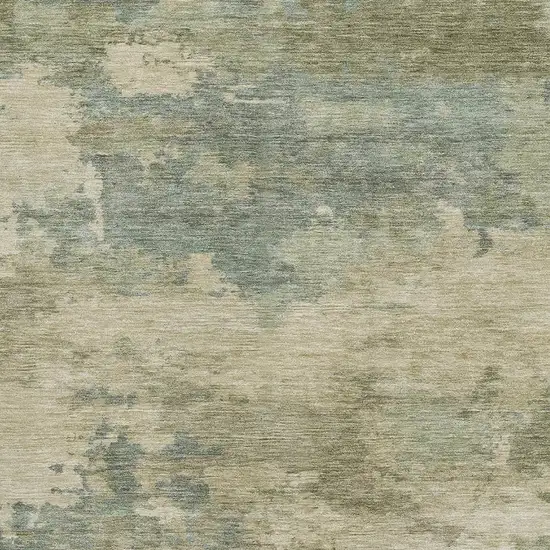 Pale Aqua And Beige Abstract Washable Area Rug With UV Protection Photo 3