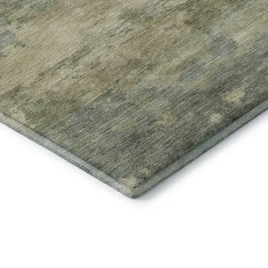 Pale Aqua And Beige Abstract Washable Area Rug With UV Protection Photo 7