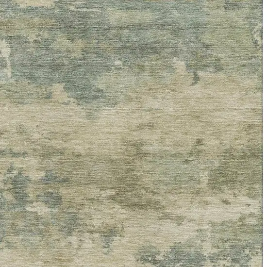 Pale Aqua And Beige Abstract Washable Area Rug With UV Protection Photo 3