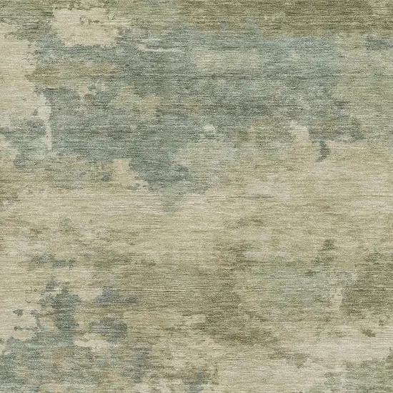 Pale Aqua And Beige Abstract Washable Area Rug With UV Protection Photo 3